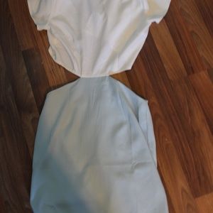 Mid-cut white & light blue dress